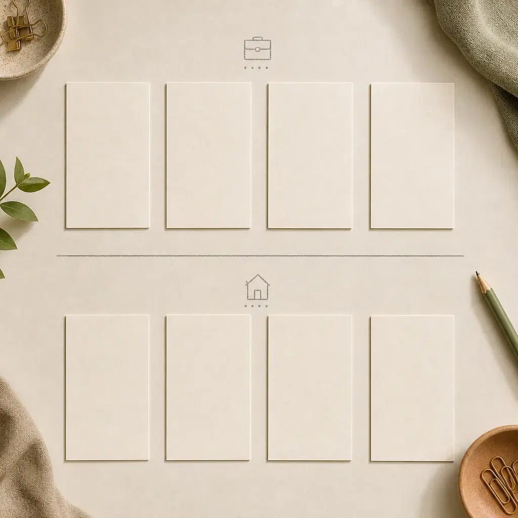 Two-track vision board template layout