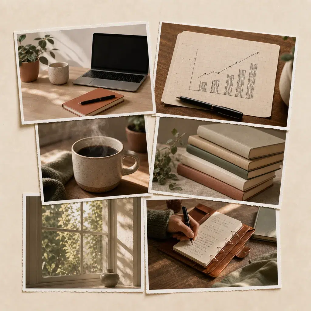 Digital vision board layout for career growth