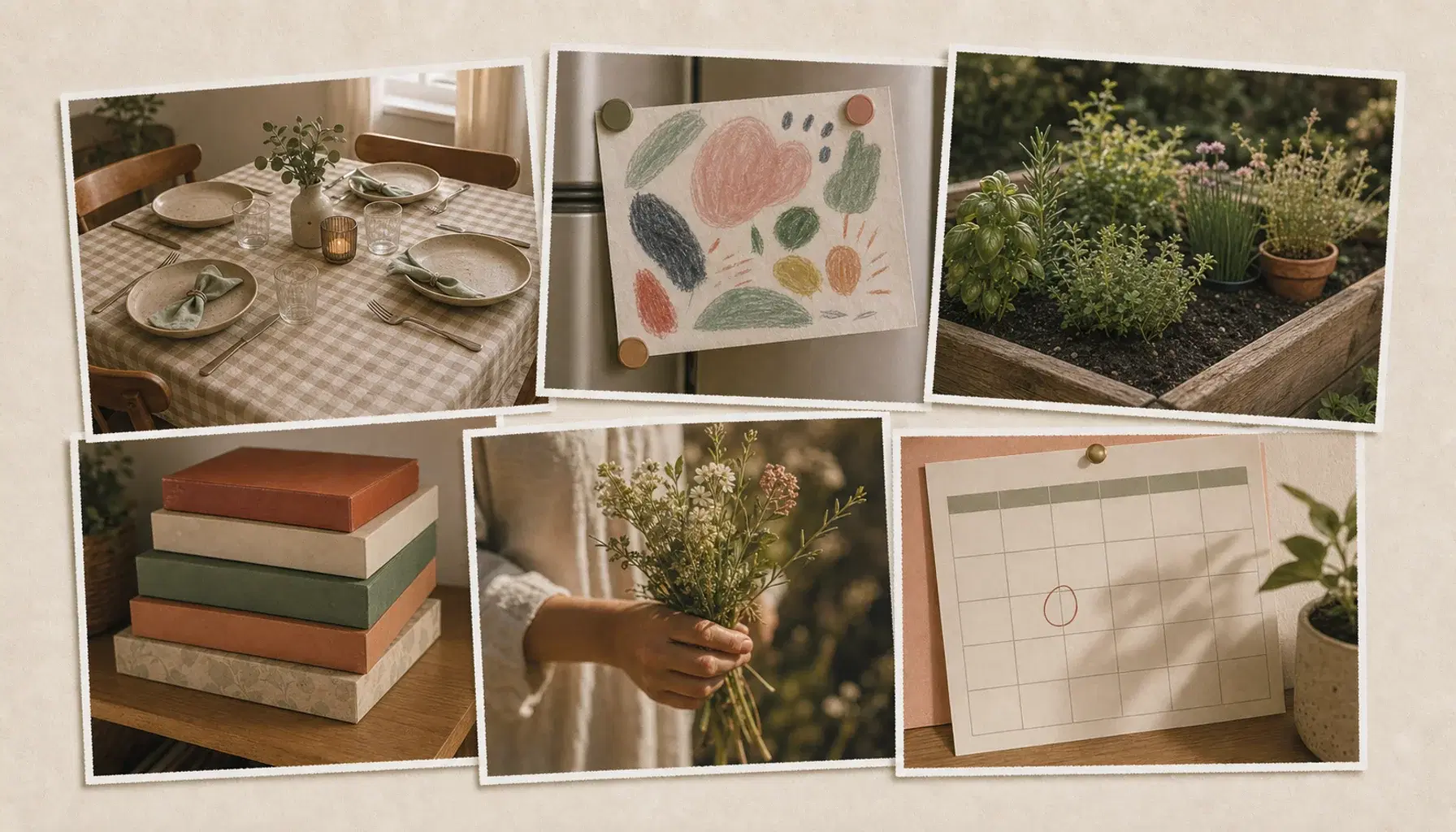 Vision board example centered on family and home life