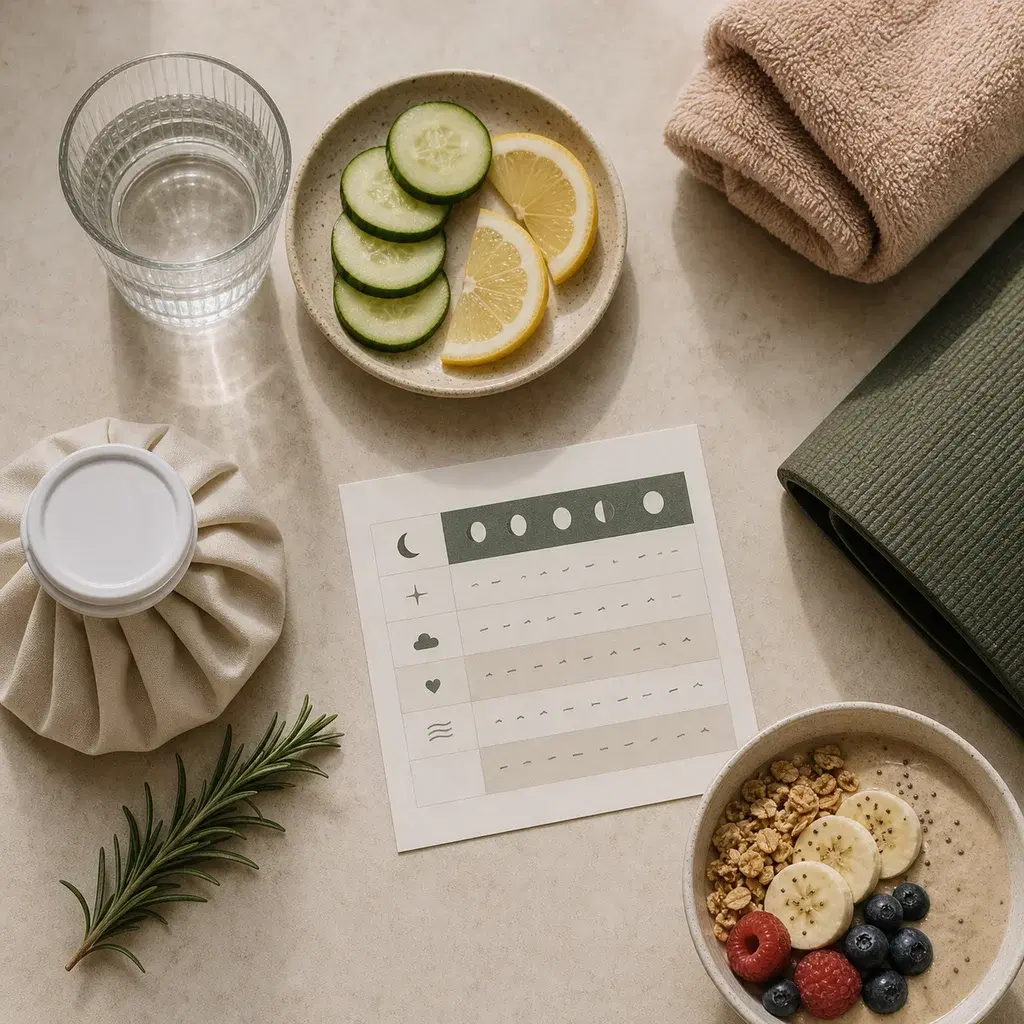 Fitness vision board with recovery rituals and nutrition