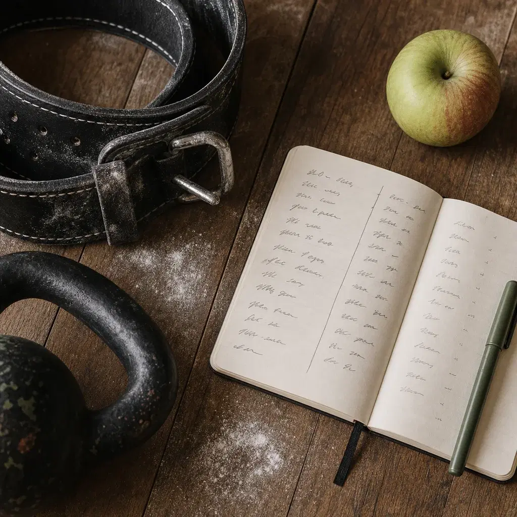 Fitness vision board showing strength training milestones