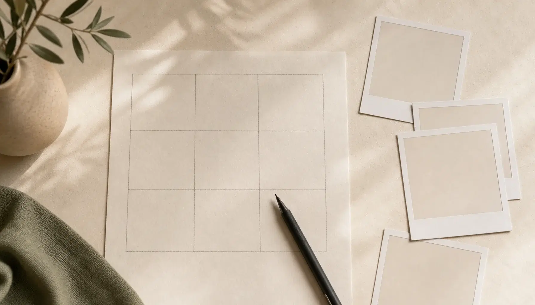 Vision board online grid before arrangement