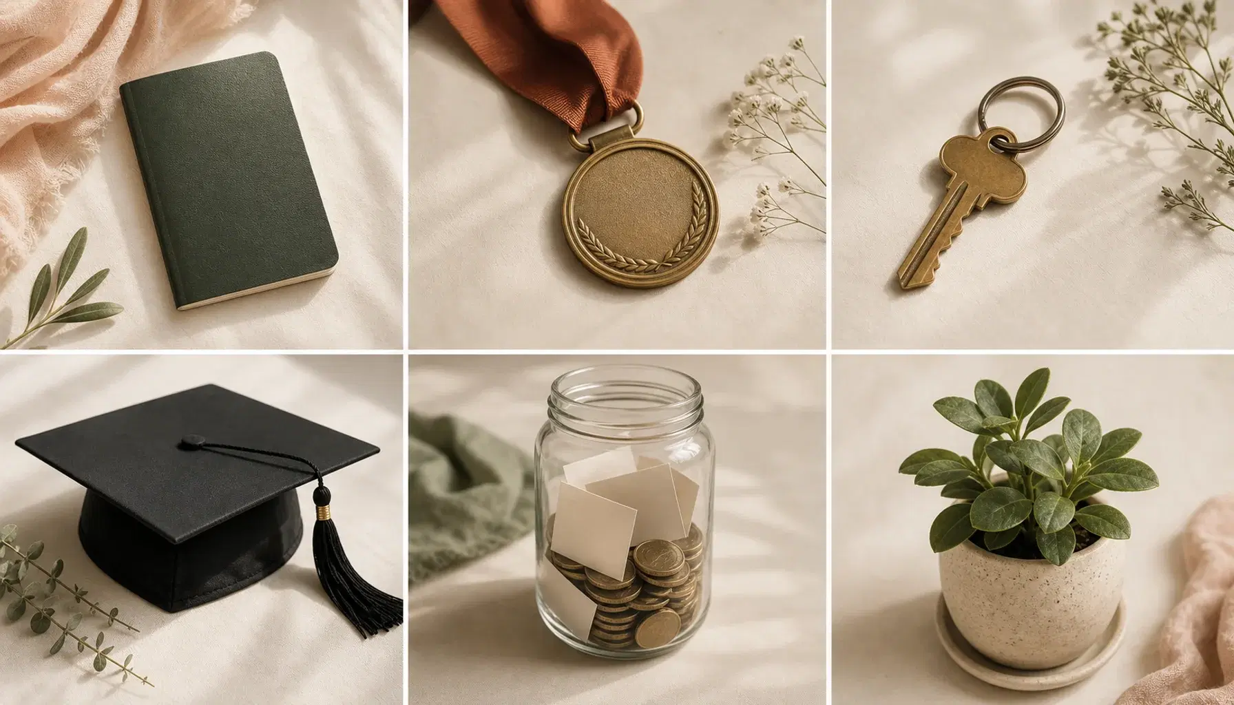 Vision board showing personal goals and life outcomes